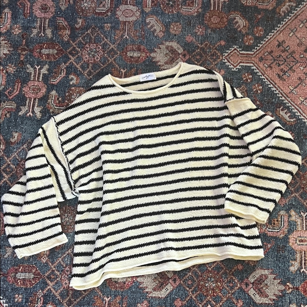 CJLA Quince Black and Cream Sweater